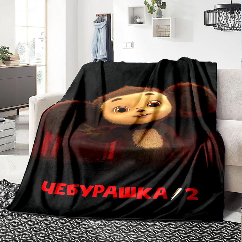 Плед Чебурашка, Высокое качество, Комфортный для Всех Сезонов, Домашний Декор, Тепло и Уют