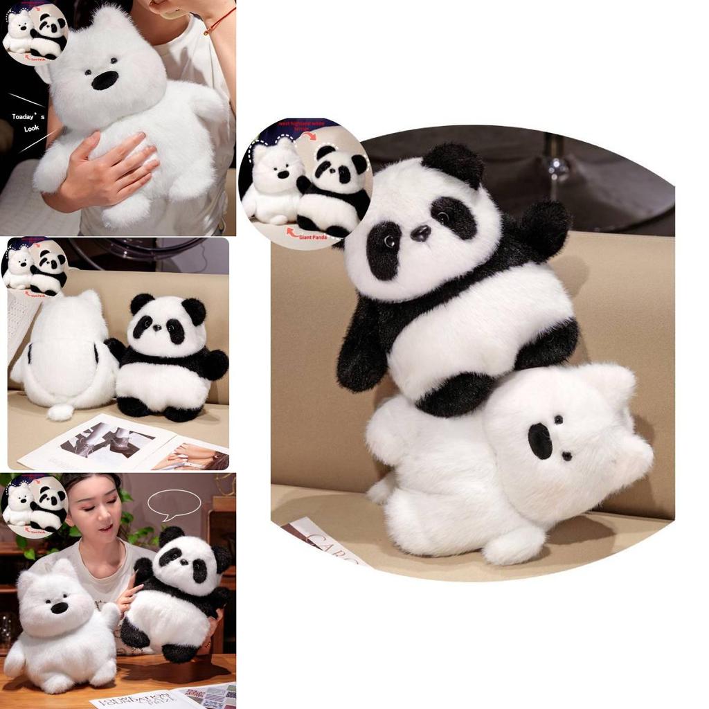 Adorable Reversible West Highland White Terrier Panda Plush Toy For Kids Birthday Gifts