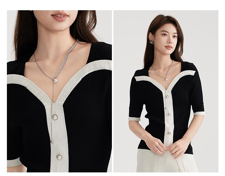 Women's Short Sleeve Knitted Shirt