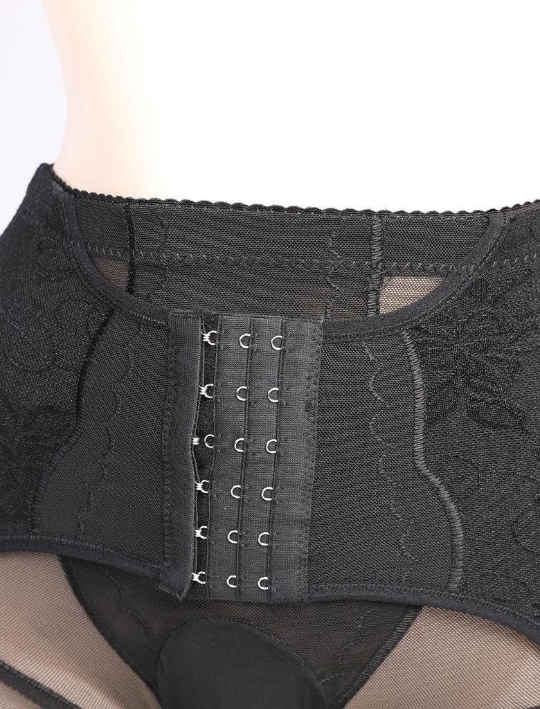 Men's High-Waisted Breathable Mesh Shaping Shorts with Six Hook Closure