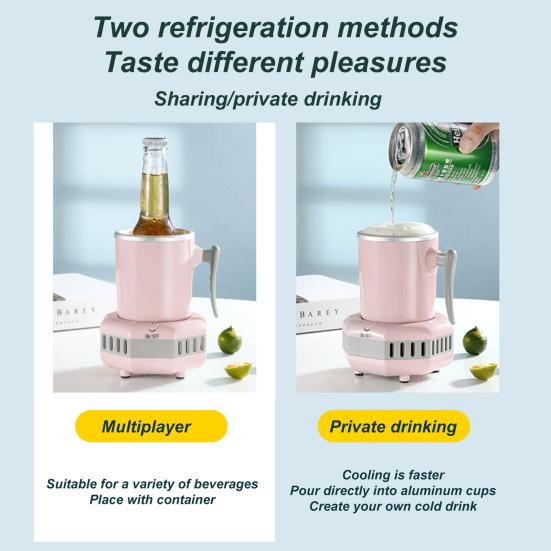 Чашка быстрого охлаждения, легкое управление одним касанием, портативный мини-электрический охладитель для напитков, мгновенный охладитель с затонувшим стилем для пива, сока, кофе