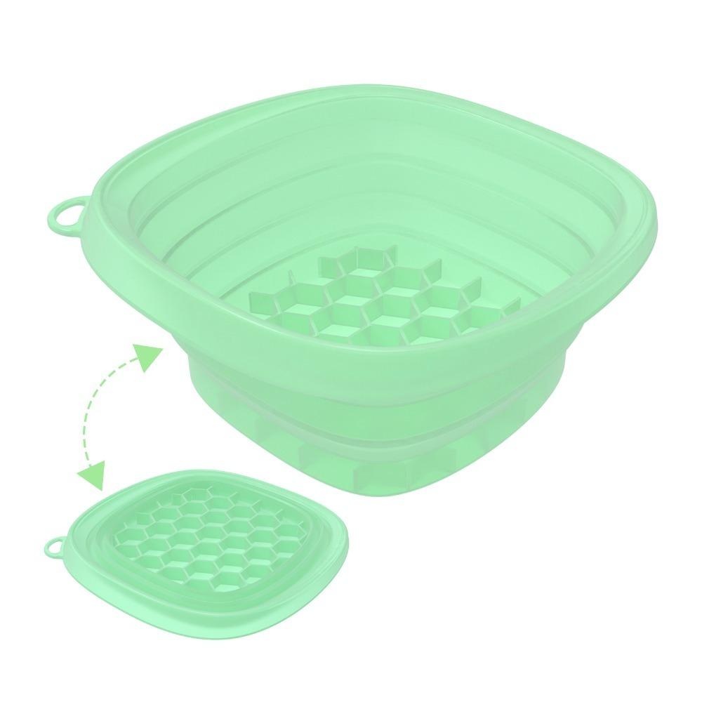 Built-in Ice Tray Portable Ice Basin Foldable Skincare Washbasin Face Dipping Bowl for Women Girls