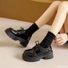 Женские весенне-осенние новые туфли на толстой подошве с увеличением высоты, черные, простые, удобные, универсальные, повседневные женские туфли