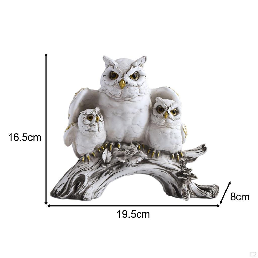 Owl Figurines Animal Statue Miniature Figurine Sculpture for Living Room Bedroom