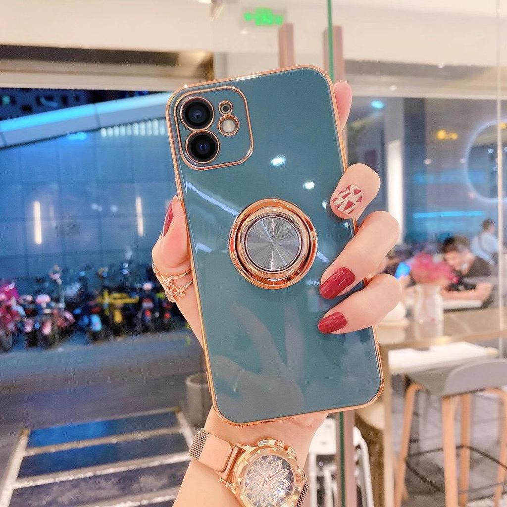 Чехол с магнитным кольцом и гальваническим покрытием для iPhone 11/12/13 Pro/14/15/XR/XS Max