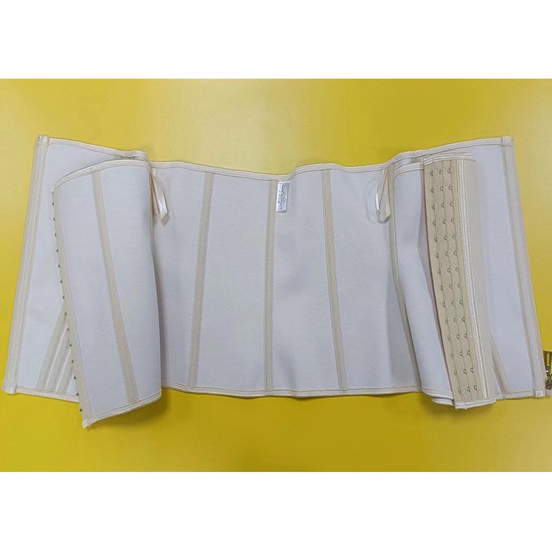 Enhanced 4-Row Hook & Eye Zipper Waist Trainer with 15 Steel Bones - Latex Yoga Fitness Abdominal Binder