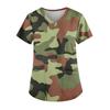 Женская мода V-образный вырез повседневные камуфляжные принтованные топы с карманами рабочая одежда