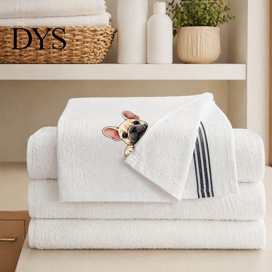 Cute Kitchen Decor Puppy Tea Towel, Embroidered Corgi Dachshund Dish Absorbent Decorative Hand Towels for Bathroom Quick Dry Towel Dog Lovers
