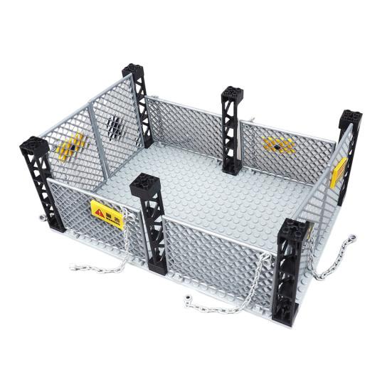 1 набор однослойных строительных блоков для клеток, развивающая простая в сборке модель закрытой клетки для заключенных, сцена Судного дня, настольное украшение для малышей, мальчиков и девочек