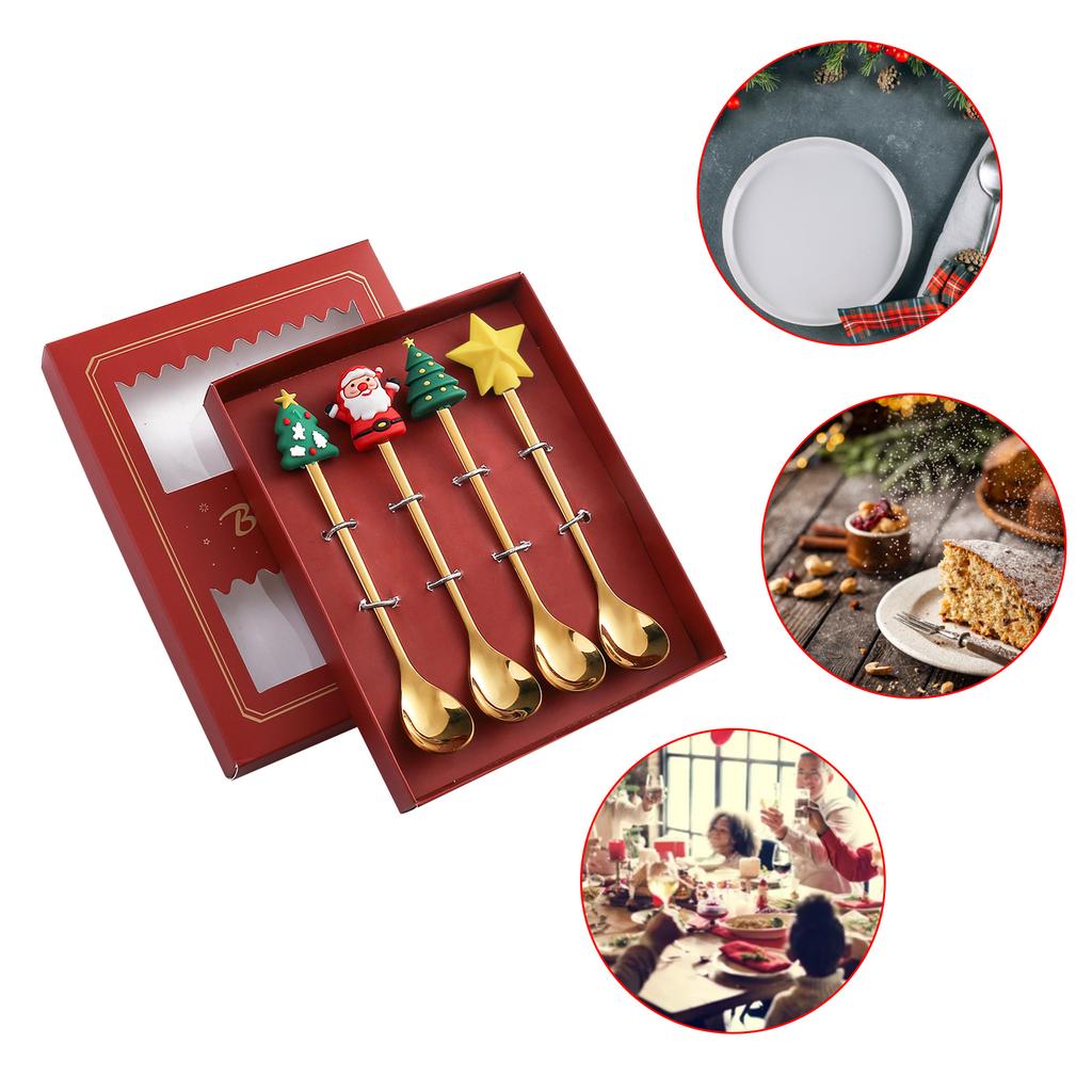 4pcs/set Christmas Cutlery Cartoon Festive Flatware Dining Table Accessories *