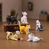 6pcs Simulated Cat Decorative Micro Landscape Miniature Accessories For Dollhouse DIY Cute Desktop Decor