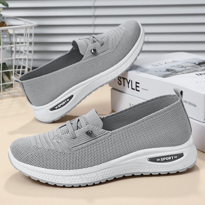 Женские повседневные кеды из дышащего материала Flyknit, без шнуровки, большого размера