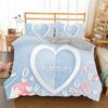 3D Love Heart Duvet Cover Microfiber Romantic Love Affection Theme Bedding Set King Full For Kids Teen Valentines Day Room Decor