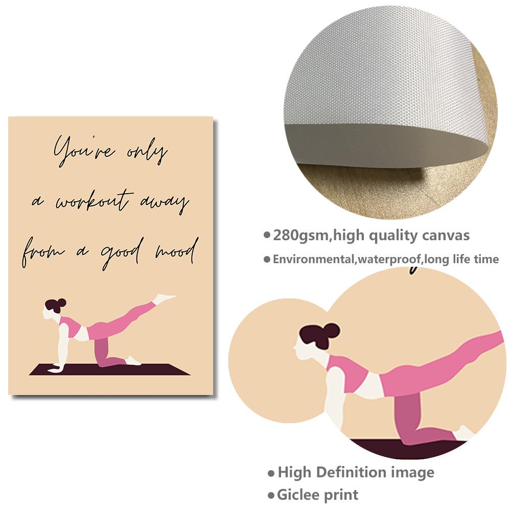 Пилатес Тренировка Графика Плакат Печать На Холсте Декор Стены Зала Йоги, Пилатес Подарок Бодибилдинг Руководство Фитнес Спортзал Картина Картина