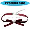 Fashionable Necklace with Bowknot and Heart Adjustable Collarbone Chain Handmade Choker Accessory for Stylish Women