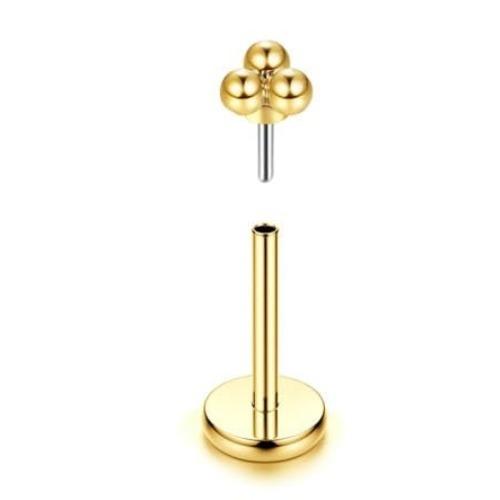 Bobisty 20G Плоские Серьги-гвоздики для Женщин Мужчин Позолоченные 14K Застежка-пуш-ин Хрящ Хеликс Козелок Пирсинг Носа Украшения