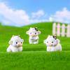 Cow Figurine Resin Tiny Cattle Ornament Miniature Animal Statue Toy Fairy Garden Microlandscape Desktop Decoration