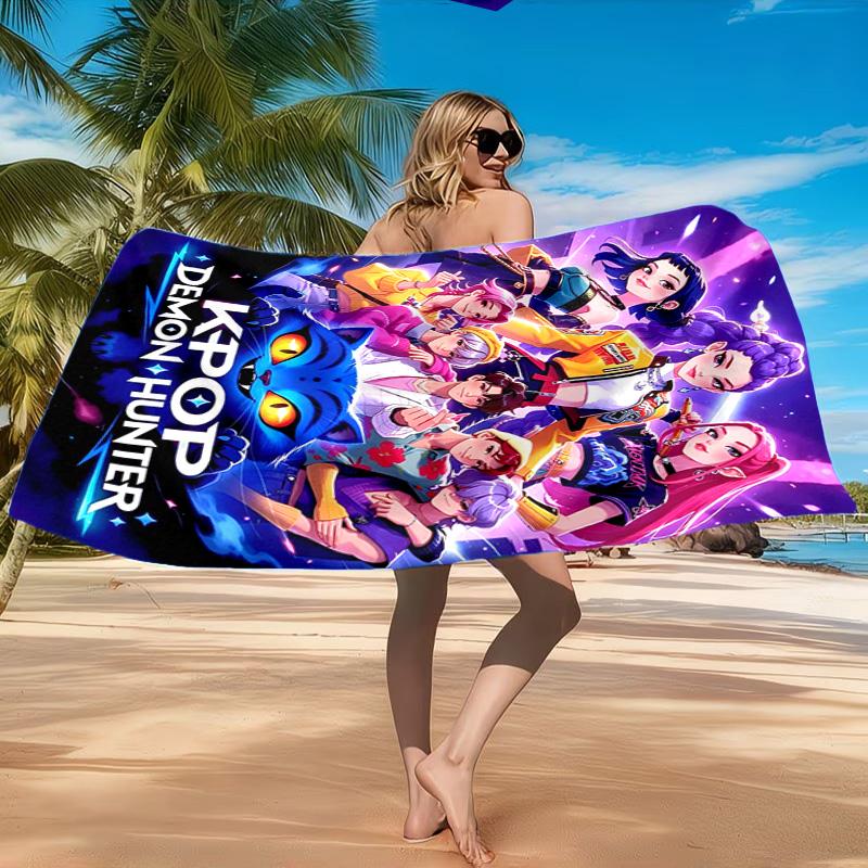 K-pop Demon Hunter Adventure Beach Towel, Quick-drying, Easy to Care for, Suitable for Both Fitness and Beach Vacations,Sports Essential