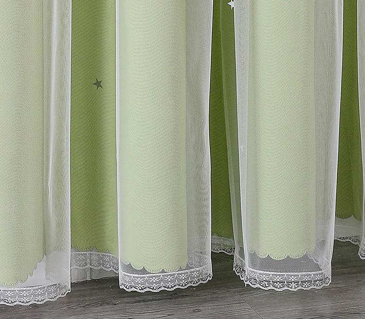 Двухслойные романтические прозрачные детские занавески для девочек с вырезанными звездами для гостиной, спальни, оконные занавески