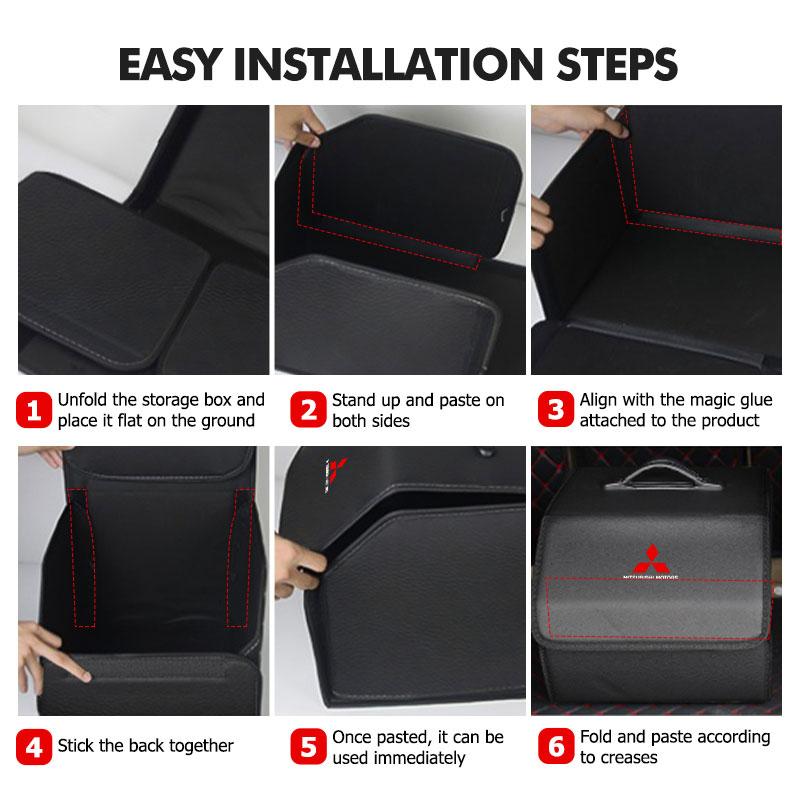 dnsh2 Car Storage Bag Foldable Travel Dustproof Organizer Box Trunk Tool Case For Mitsubishi Lancer ASX Pajero Mirage Attrage Xpander