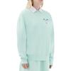 Maison Kitsune Ss22 Solid Color Heart Print Crew Neck Loose Long Sleeve Sweatshirt Unisex sweatshirt Green IU00350KM0021-P322
