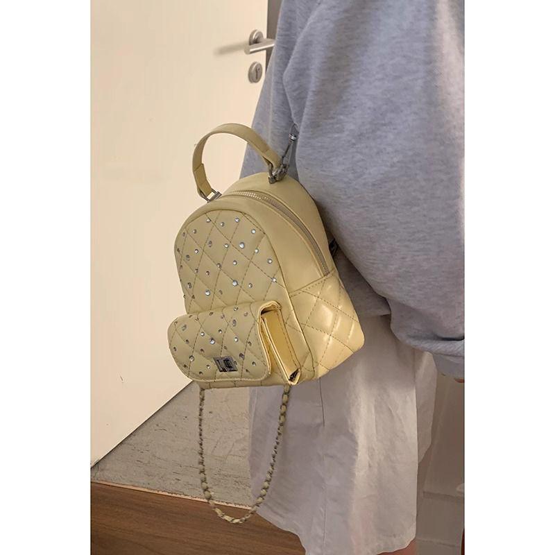 Рюкзак Xiaoxiangfeng женский 2025 новый модный ромбовидная сумка-цепочка универсальный дорожный маленький рюкзак