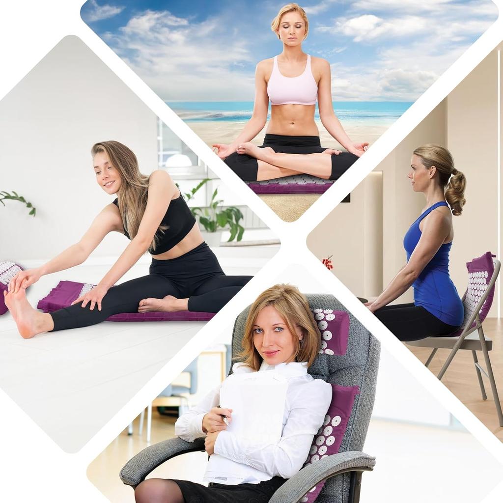 Акупунктурный массажный коврик Акупунктурный коврик для йоги Стимулирует акупунктурные точки для улучшения кровообращения Массажный спортивный коврик Фиолетовый