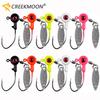 10 шт. Рыболовные джиг-головки с лепестком-спиннером, 3D глаза, окрашенная рыболовная приманка, джиг-крючки для ловли окуня, судака, форели