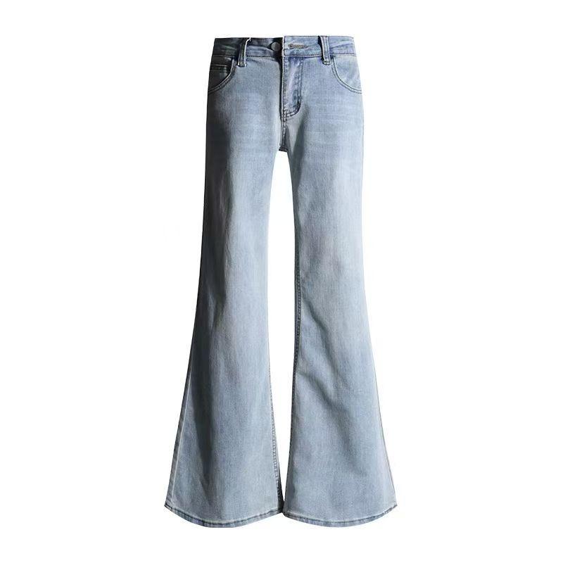 Женские Брюки Эластичные Bootcut Джинсы Мягкие Джинсовые Брюки Низкая Талия Светло-Голубые Комфортные Дышащие Стильные