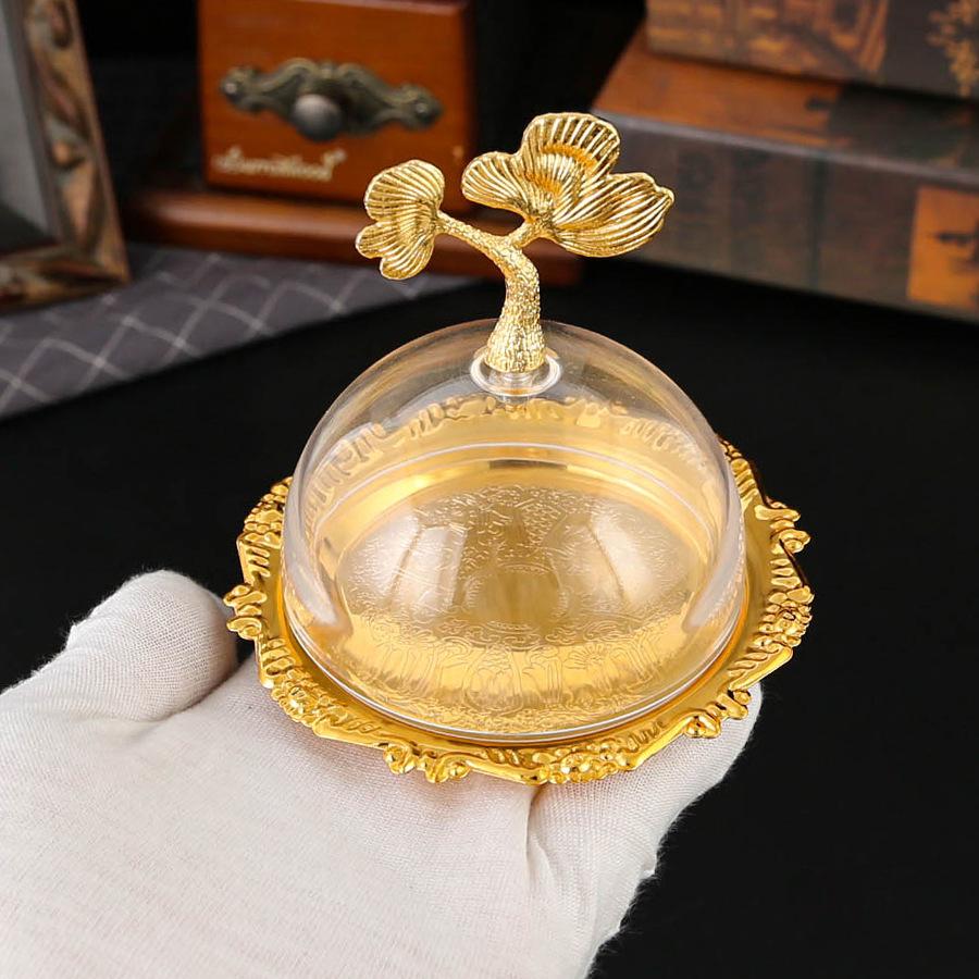 Европейская ретро легкая роскошь прозрачная тарелка для закусок, настольное хранение в гостиной тарелка для сухофруктов, изысканная домашняя тарелка для орехов закусок фруктов