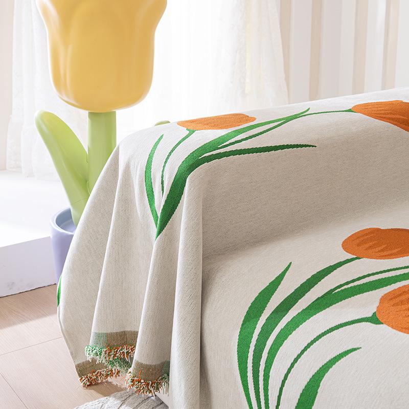 Полотенце для дивана-тюльпана, универсальное покрывало для дивана из синели с защитой от царапин, одеяло на четыре сезона, простой современный чехол для дивана, подушка
