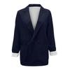 Ladies Long  Puff Sleeve Solid Color Pleated Jacket Ladies Cardigan Pocket Casual Jacket