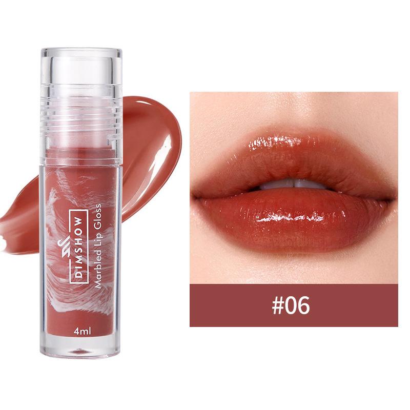 Мраморная зеркальная глазурь для губ Water Tender Lip Texture Essence Curing Lip Film Honey Waterproof Easy Color Lip Gloss