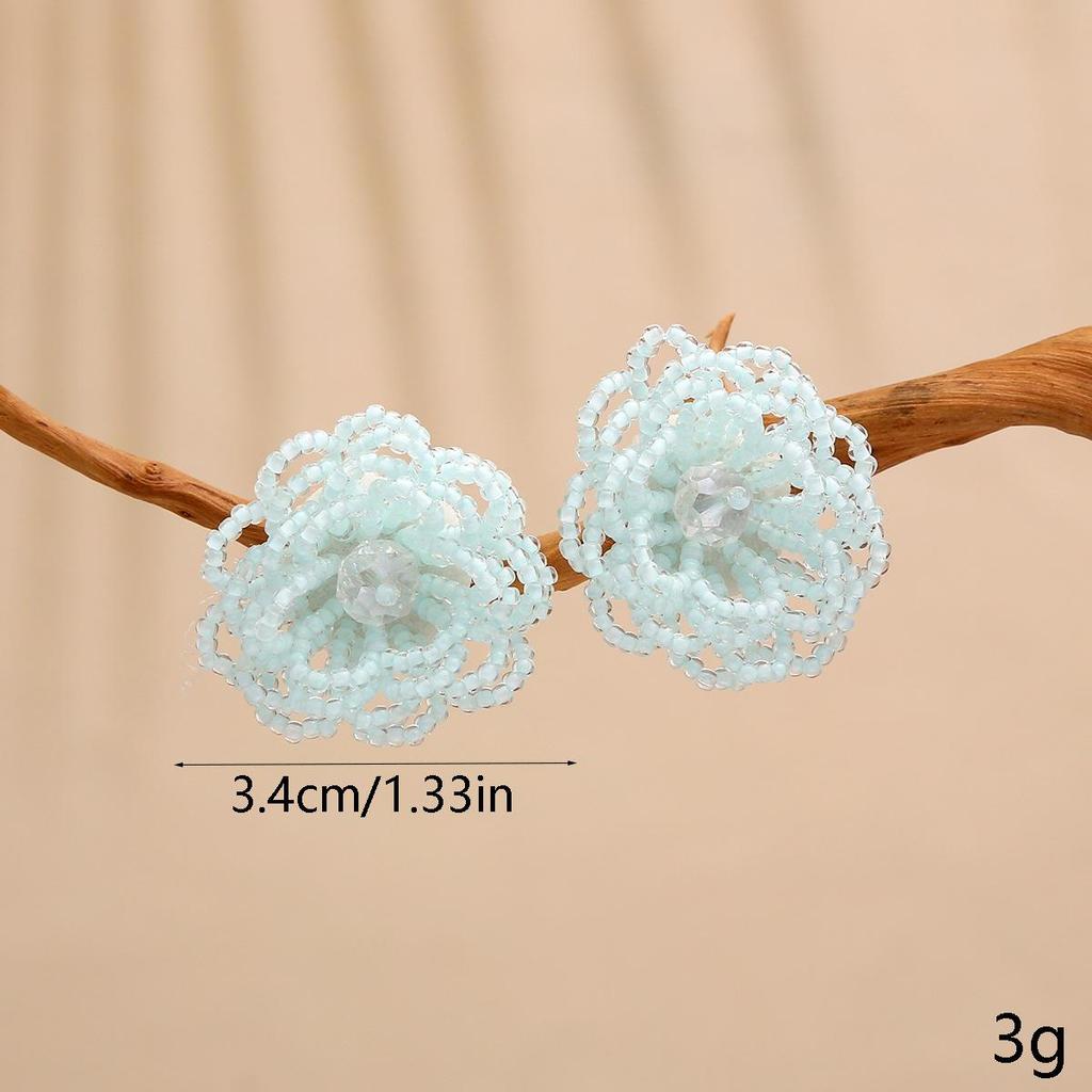 Hydrangea Crystal Beaded Dangle Earrings - Skin-Brightening, Light Luxury Jewelry for Women, 2025 Niche Design