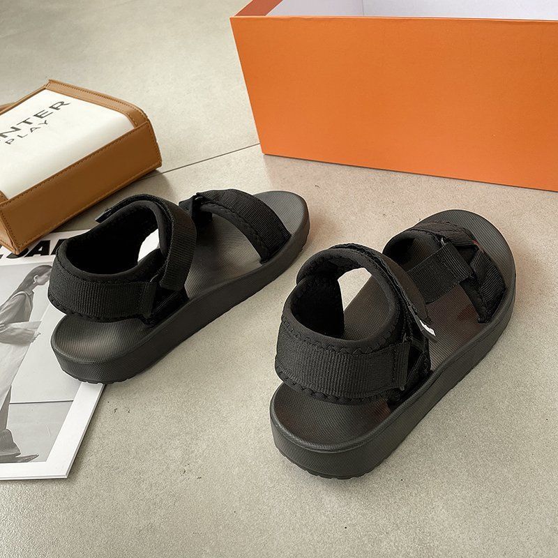 Летние универсальные спортивные сандалии женские повседневные на плоской подошве простые нескользящие на липучке пляжные приморские туфли женские