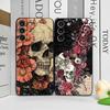Ретро Готический Ночной Цветок Череп Печатный Чехол для Телефона для Samsung Galaxy A56 A14 A55 A16 A54 A36 A53 A52 A51 Цветочный Мягкий Чехол