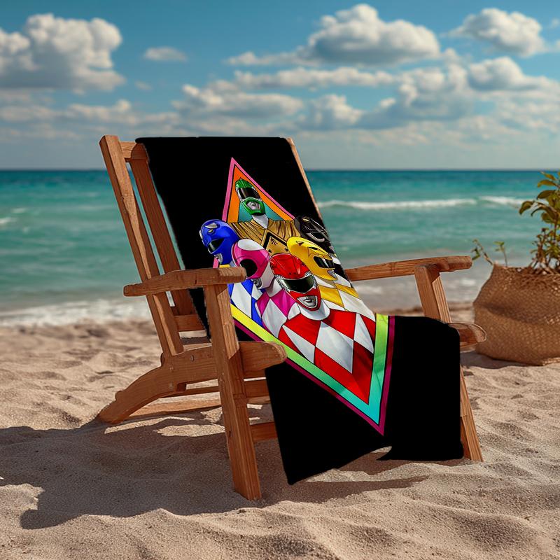 Ultra-Soft Beach Towel with Mighty Morphin Theme,Ideal for Pool - Camping, Diving - Perfect Travel Essential, Vibrant Beach Towel.