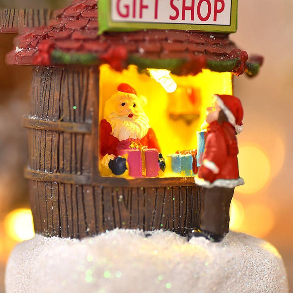 Resin Christmas Luminous House Colorful Christmas Night Lights 2024 Xmas Resin Houses Home Decor