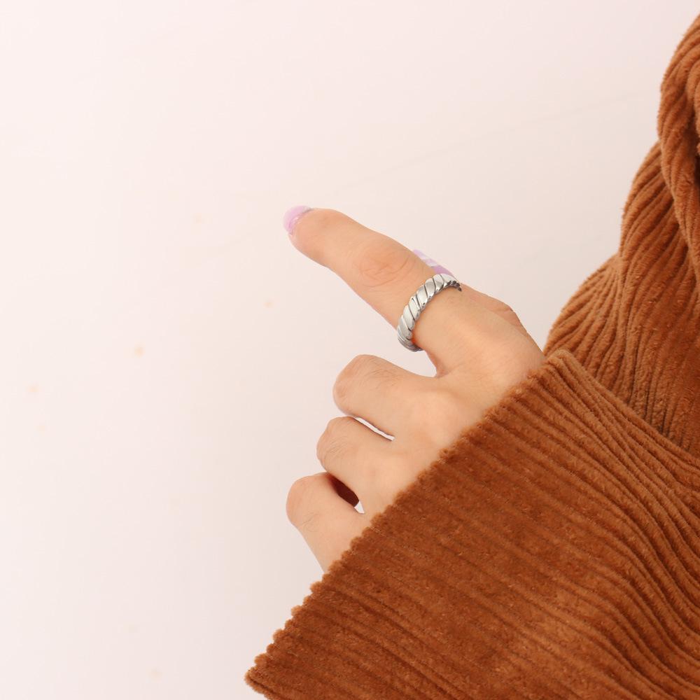 Французские ретро геометрические кольца для пары из нержавеющей стали с 18-каратным золотым покрытием - нишевый INS стиль