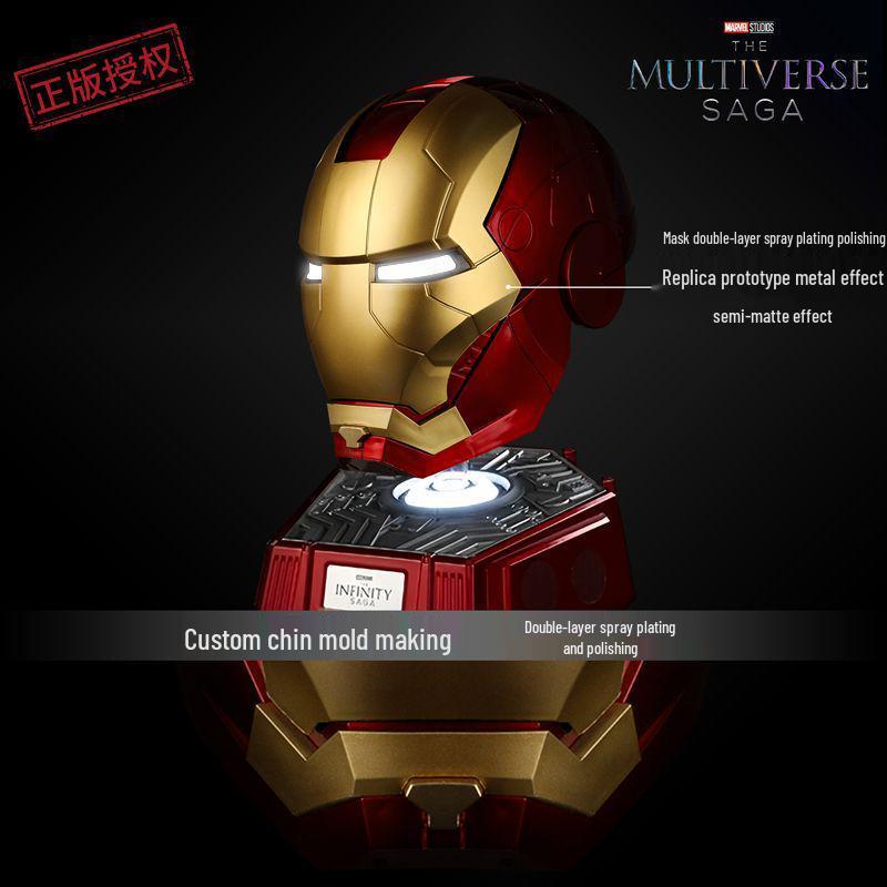 Шлем Железного человека MK5 с голосовым управлением, автоматическим открытием, светящимися элементами и моделью руки, реквизит для косплея