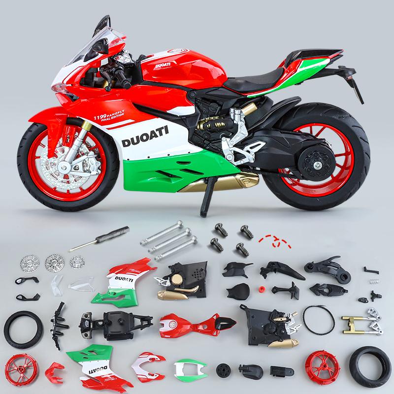 1/12 Ducati 1199 Panigale Собранная версия Модель мотоцикла Игрушечная коллекция транспортных средств Амортизатор Внедорожный автомобиль Игрушка