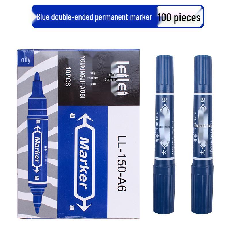 **Двусторонний детский маркер для рисования - Черный/Красный/Синий, Тонкий кончик, На водной основе**