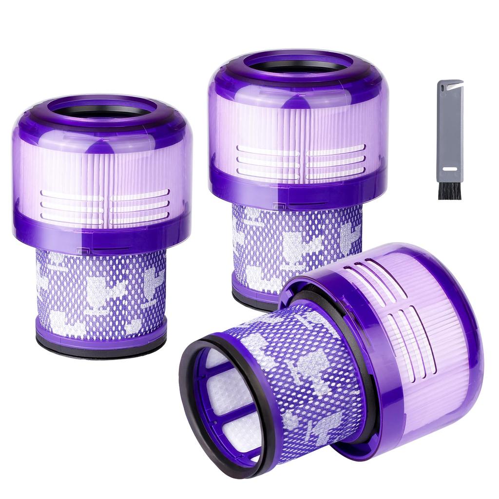 Dyson V10 Slim Compatible with Dyson Digital Slim Fluffy Vacuum 3 Pieces HEPA Dyson Vacuum Cleaner Filter 1 Cleaning Brush Included (SV18) Filter,