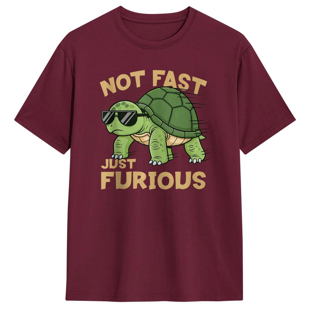 Vintage T Shirt Summer Not Fast Just Furious Turtle Funny Attitude Meme Trending TShirts Cotton Tee Shirt Unisexs Classic Clothes