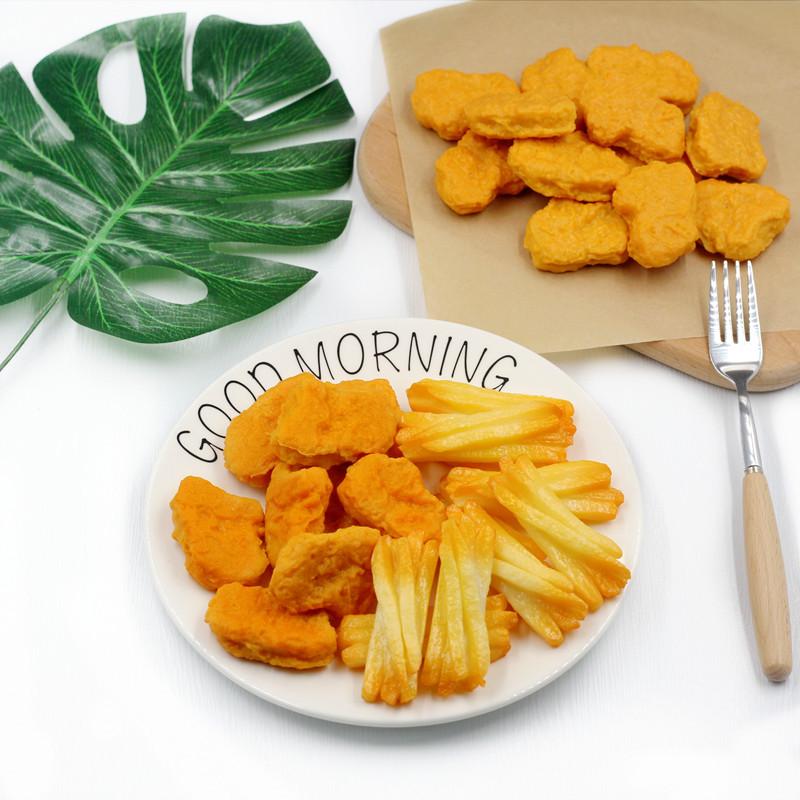 Simulation Chicken Nugget Fake Food Model Kids Toy Burger Shop Restaurant Display Decoration Kitchen Props Home Decor