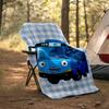 1pc Tayo The Little Bus2 Theme Soft Flannel Throw Blanket - Digital Print, Polyester, Cozy for All Seasons, Perfect for Outdoor, and Travel