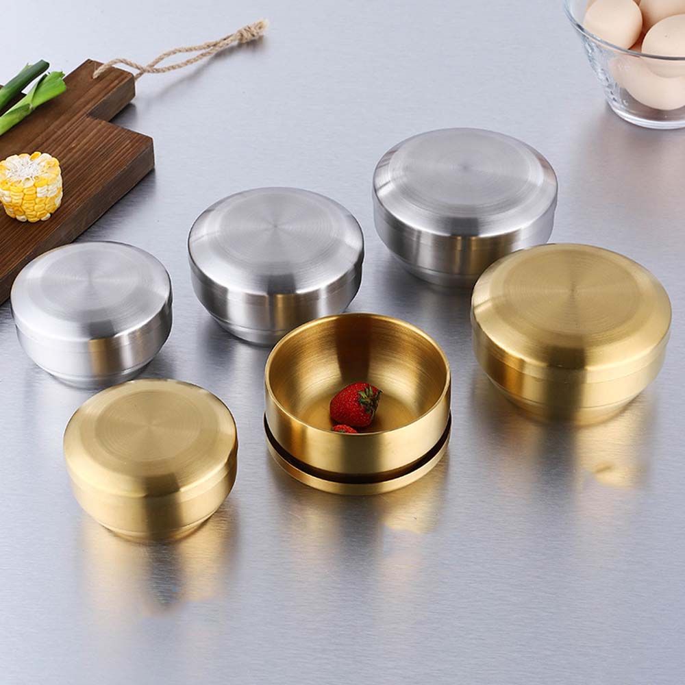 Нержавеющая сталь 304 с крышкой Посуда Пароварка Двойная миска для риса Суповая миска Миски для хлопьев Миски для смешивания