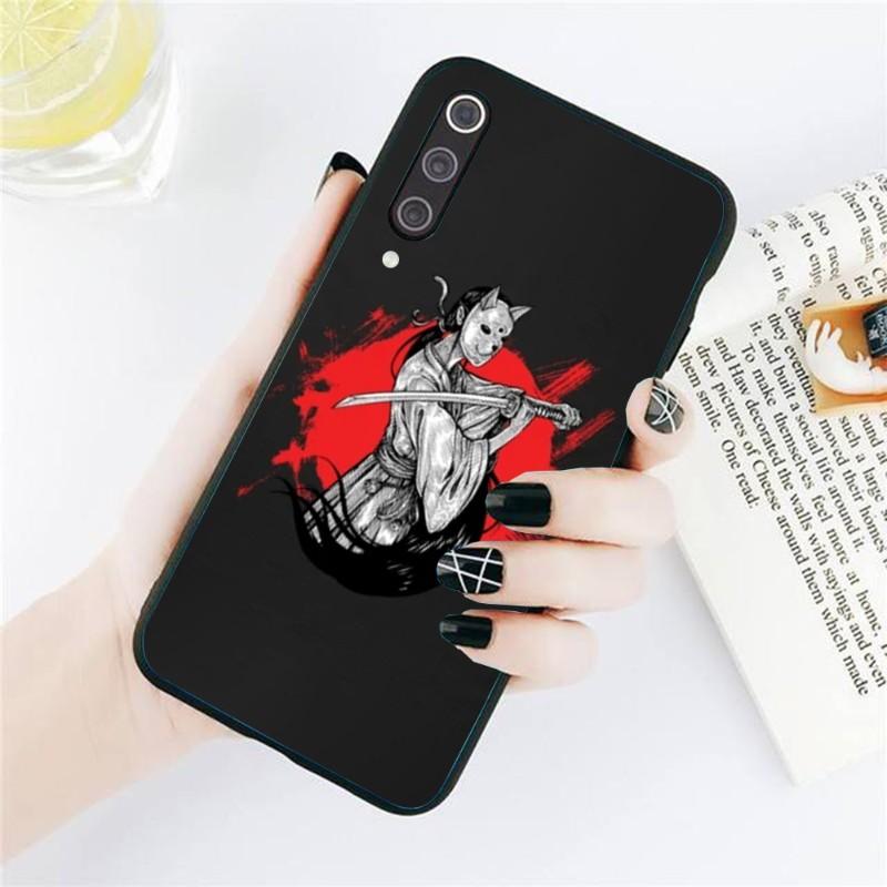 Женский чехол для телефона Samurai Gril для Xiaomi Redmi Note 11 10 9T 8 7 Pro Redmi 10 9 9A 9C 8 7 6 Мягкий черный чехол для телефона