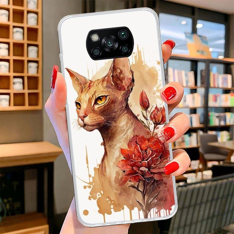 Lavaza Sphynx Sphinx Cat Cover Phone Case For Xiaomi Poco F7 Ultra X7 X6 X5 Pro M7 Redmi 15C 15 13C 13 12C 12 10C 10 9A 9C 9T 9
