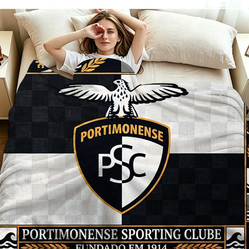 Portimonense SC Print Flannel Blanket High Quality Warm Comfortable Cover for All Seasons Perfect for Gifts Home Decor